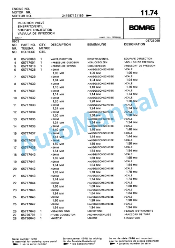 Bomag BPR 50-55 D Vibratory Plate Compactor Spare Parts Catalogue 00813333-2