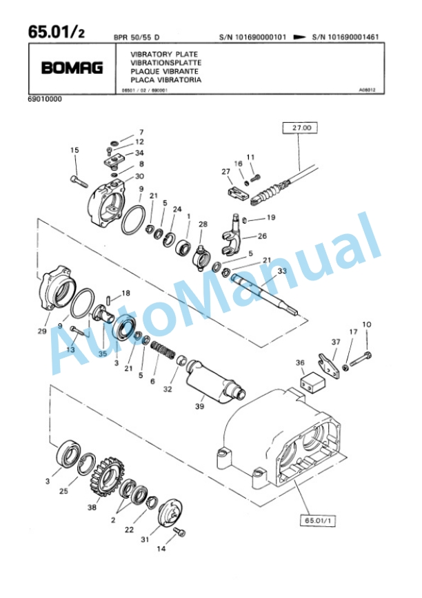 Bomag BPR 50-55 D Vibratory Plate Compactor Spare Parts Catalogue 00813333-5
