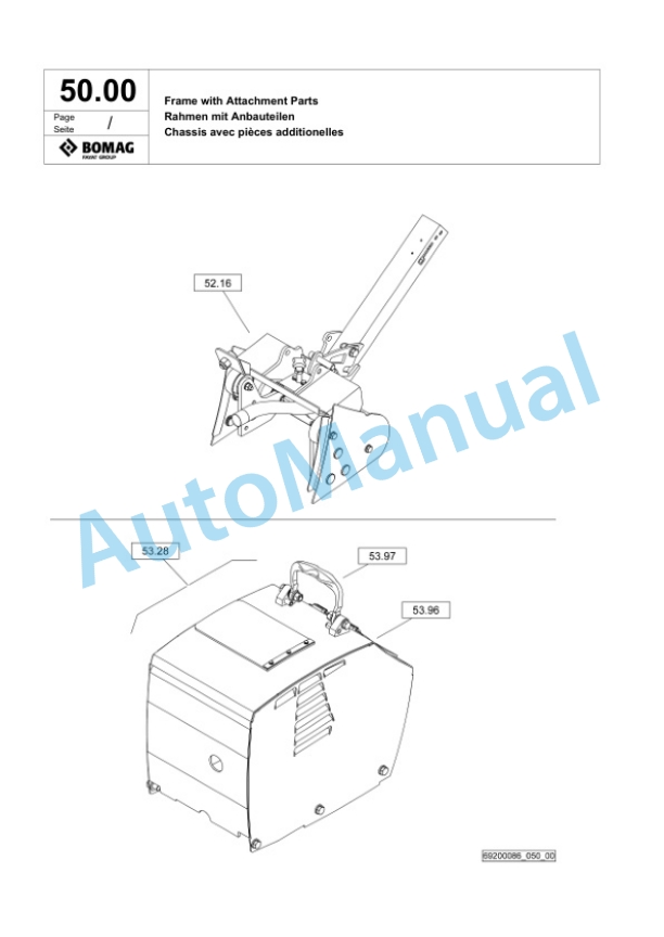 Bomag BPR 50-55 D Vibratory Plate Compactor Spare Parts Catalogue 00825245-2