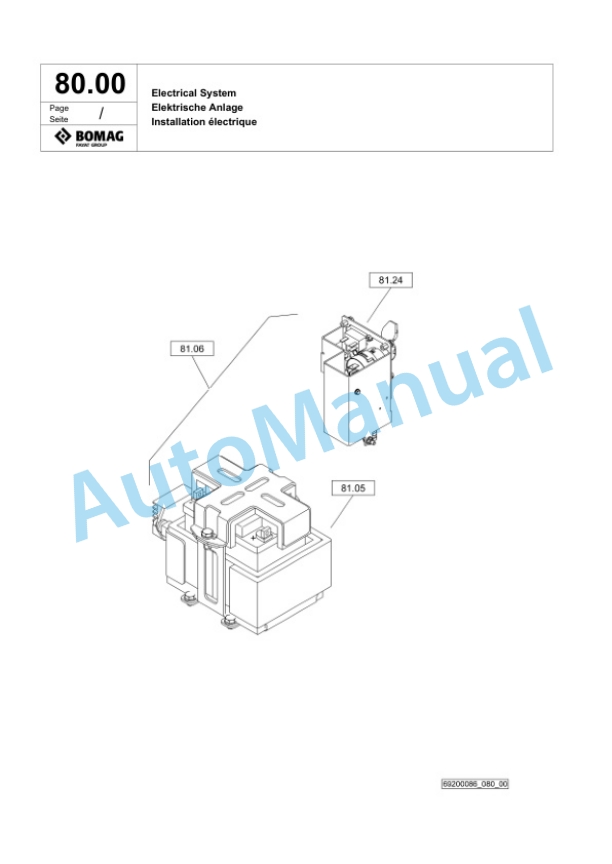 Bomag BPR 50-55 D Vibratory Plate Compactor Spare Parts Catalogue 00825245-3