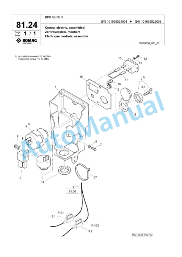 Bomag BPR 50-55 D Vibratory Plate Compactor Spare Parts Catalogue 00826477-3