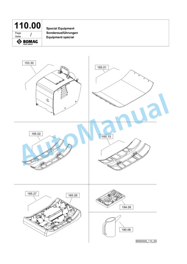 Bomag BPR 50-55 D Vibratory Plate Compactor Spare Parts Catalogue 00826477-4