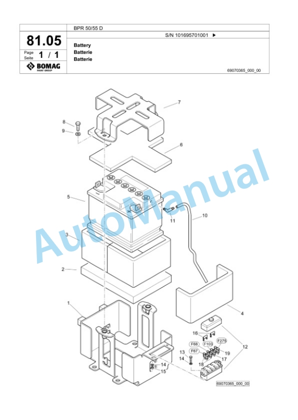 Bomag BPR 50-55 D Vibratory Plate Compactor Spare Parts Catalogue 00826819-4