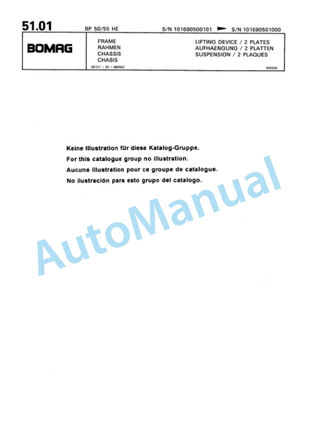 Bomag BPR 50-55 HE Vibratory Plate Compactor Spare Parts Catalogue 00813334-2