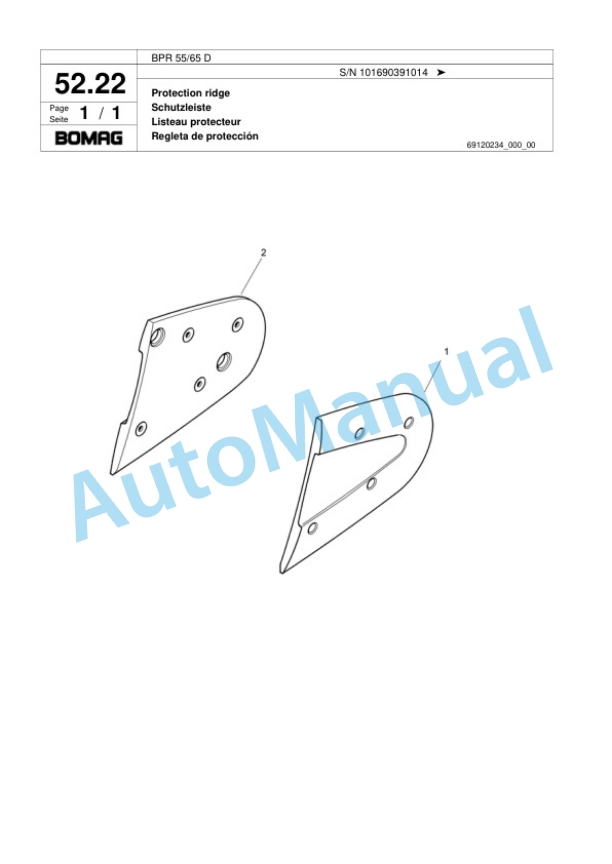 Bomag BPR 55-65 D Vibratory Plate Compactor Spare Parts Catalogue 00817923-3