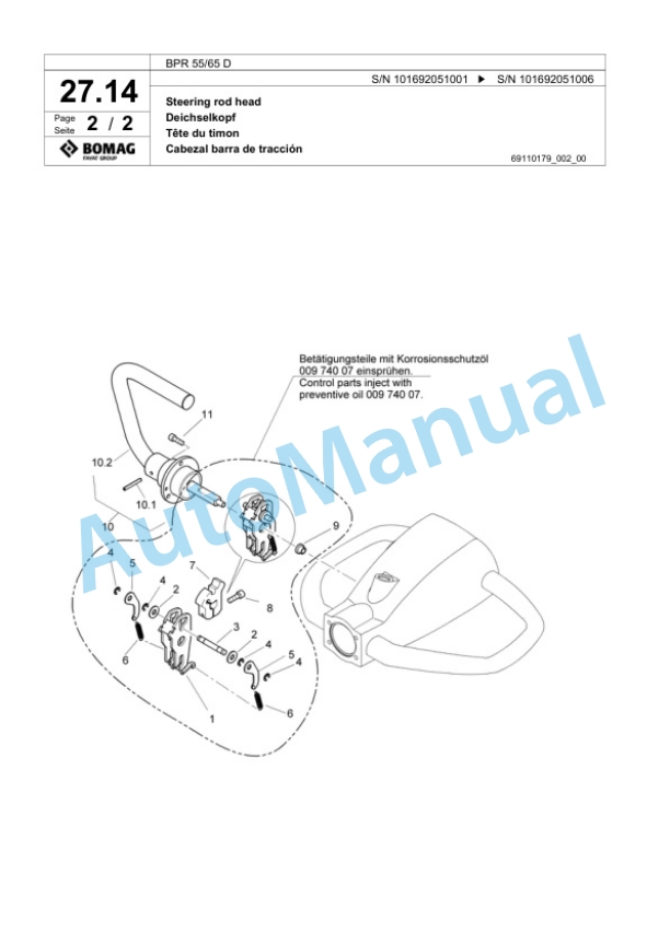 Bomag BPR 55-65 D Vibratory Plate Compactor Spare Parts Catalogue 00817985-2