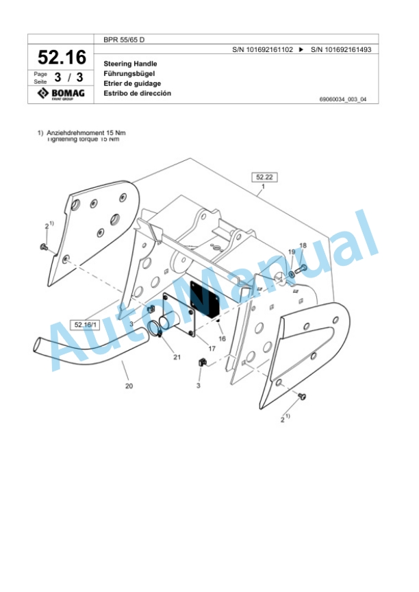 Bomag BPR 55-65 D Vibratory Plate Compactor Spare Parts Catalogue 00818497-2