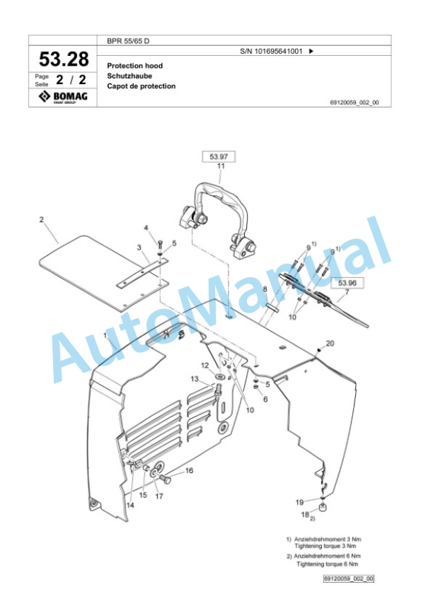 Bomag BPR 55-65 D Vibratory Plate Compactor Spare Parts Catalogue 00826681-2