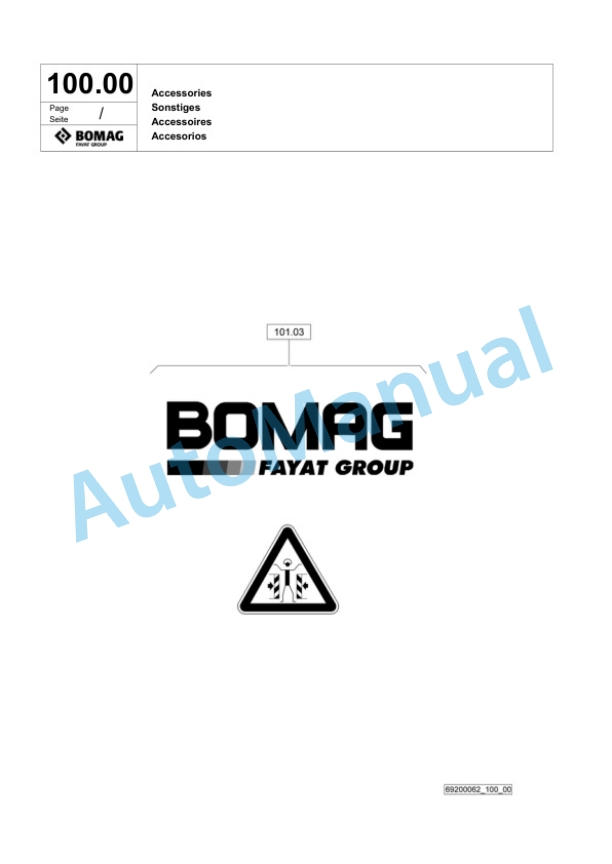 Bomag BPR 60-65 D Vibratory Plate Compactor Spare Parts Catalogue 00824383-5