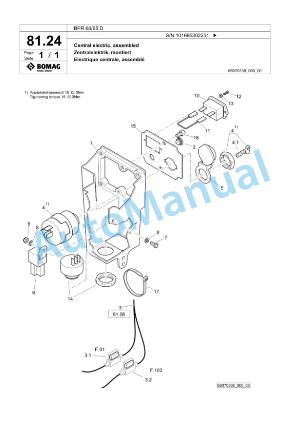 Bomag BPR 60-65 D Vibratory Plate Compactor Spare Parts Catalogue 00825789-4