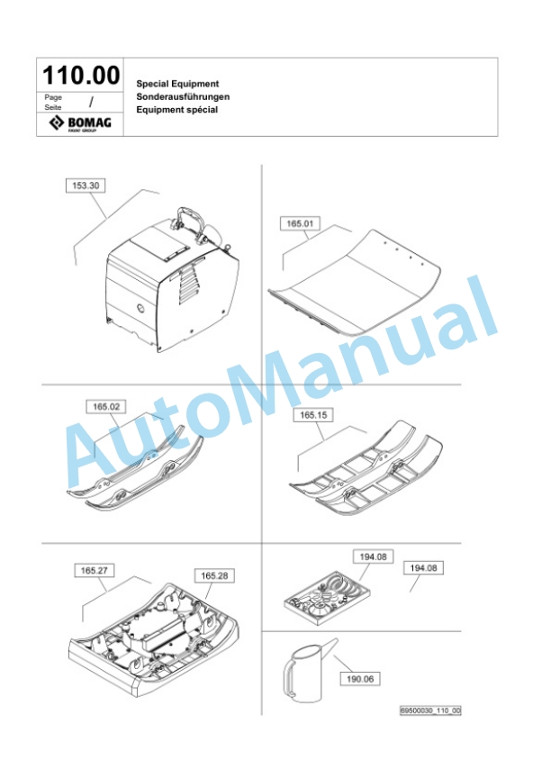 Bomag BPR 60-65 D Vibratory Plate Compactor Spare Parts Catalogue 00826475-4