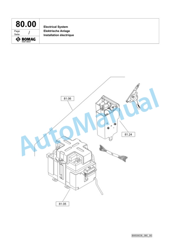 Bomag BPR 60-65 D Vibratory Plate Compactor Spare Parts Catalogue 00826837-3