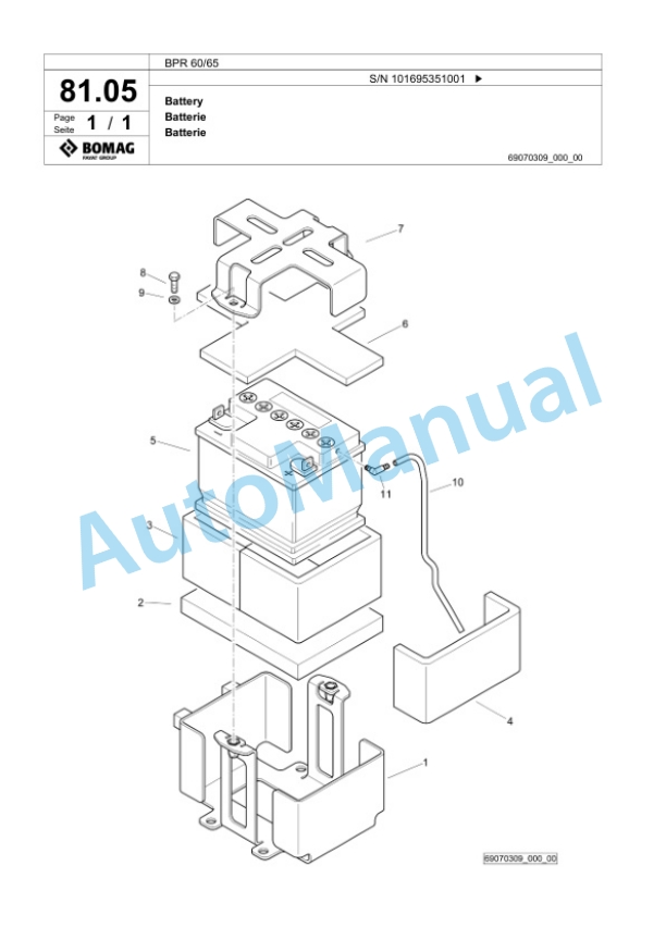 Bomag BPR 60-65 Vibratory Plate Compactor Spare Parts Catalogue 00826045-4