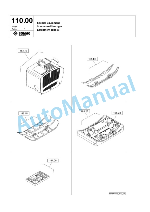 Bomag BPR 60-65 Vibratory Plate Compactor Spare Parts Catalogue 00826101-5