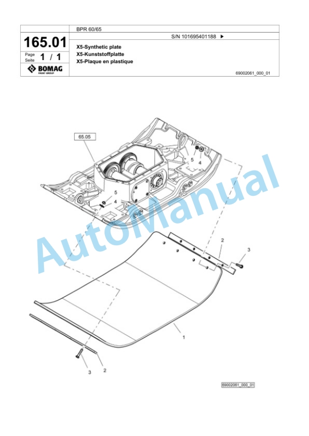 Bomag BPR 60-65 Vibratory Plate Compactor Spare Parts Catalogue 00826309-5