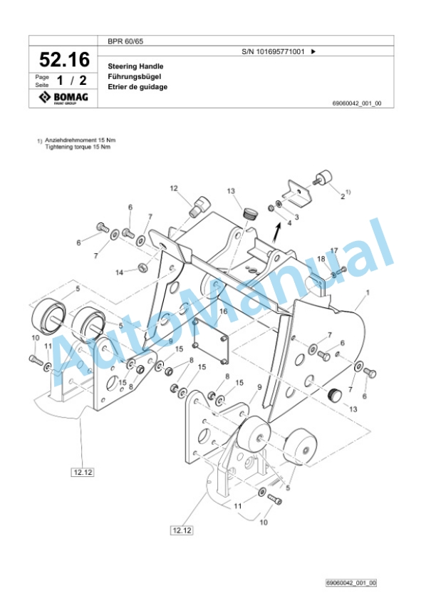 Bomag BPR 60-65 Vibratory Plate Compactor Spare Parts Catalogue 00826993-2