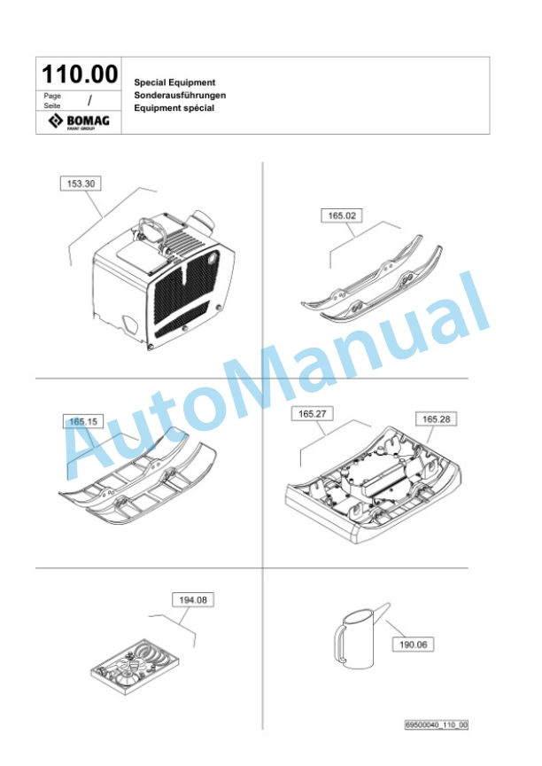 Bomag BPR 60-65 Vibratory Plate Compactor Spare Parts Catalogue 00826993-5