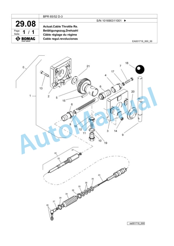 Bomag BPR 65-52 D-3 Vibratory Plate Compactor Spare Parts Catalogue 00817443-3