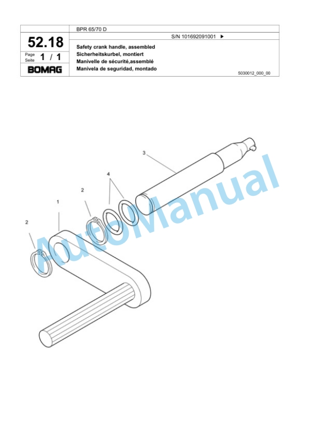Bomag BPR 65-70 D Vibratory Plate Compactor Spare Parts Catalogue 00817993-2