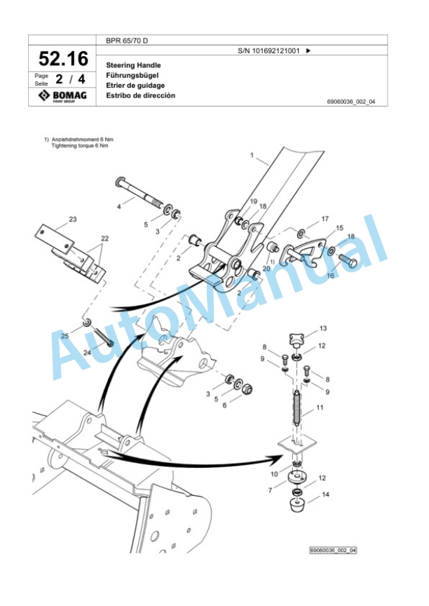 Bomag BPR 65-70 D Vibratory Plate Compactor Spare Parts Catalogue 00818567-2