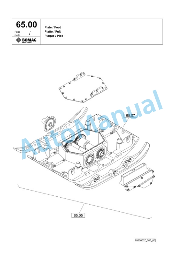 Bomag BPR 70-70 D Vibratory Plate Compactor Spare Parts Catalogue 00825547-3