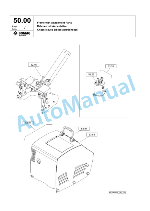 Bomag BPR 70-70 D Vibratory Plate Compactor Spare Parts Catalogue 00825551-2