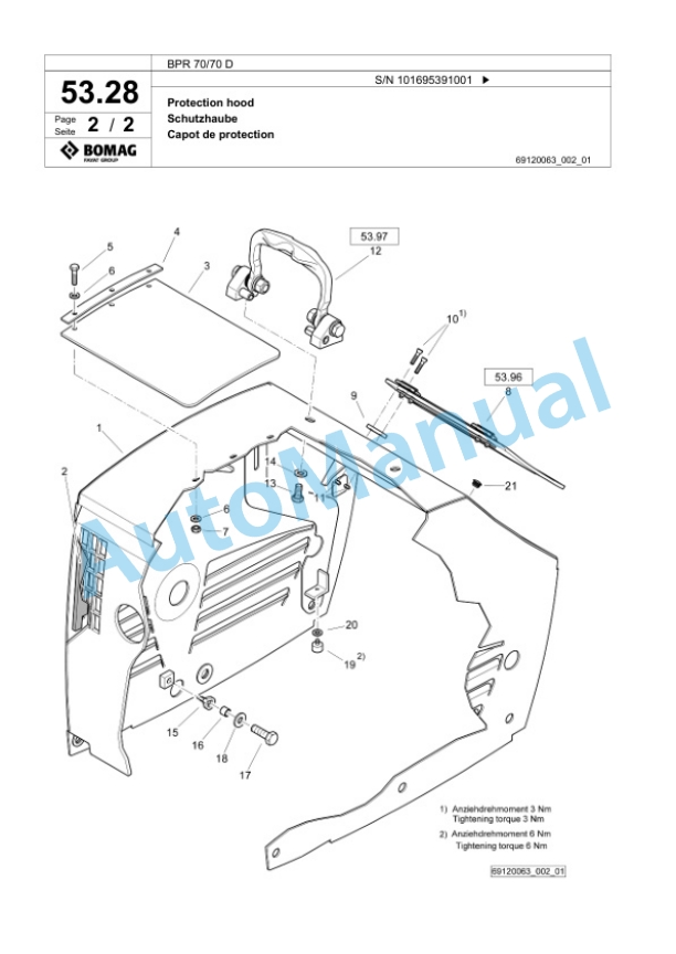 Bomag BPR 70-70 D Vibratory Plate Compactor Spare Parts Catalogue 00826339-2