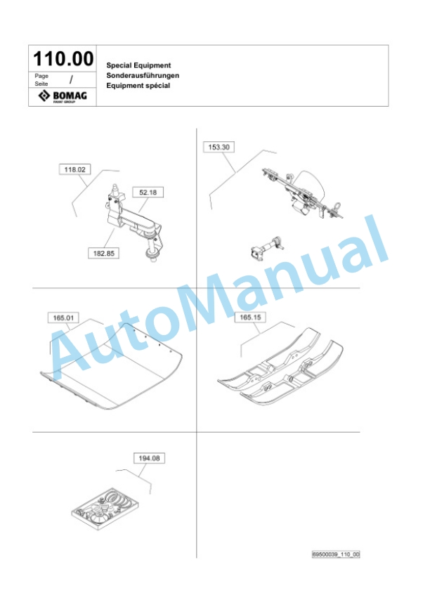 Bomag BPR 70-70 D Vibratory Plate Compactor Spare Parts Catalogue 00826339-5