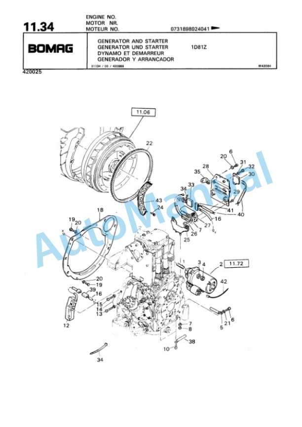 Bomag BPR 75-60 D-2, BPR 80-60 D-2 Vibratory Plate Compactor Spare Parts Catalogue 00811428-2