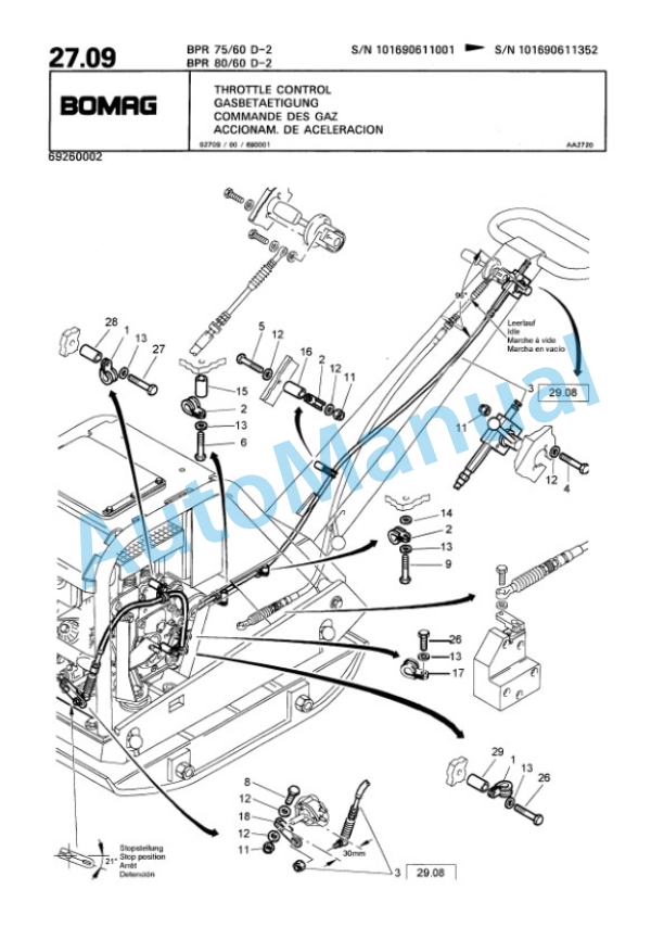 Bomag BPR 75-60 D-2, BPR 80-60 D-2 Vibratory Plate Compactor Spare Parts Catalogue 00811428-3