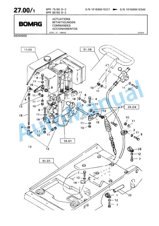 Bomag BPR 75-60 D-2, BPR 80-60 D-2 Vibratory Plate Compactor Spare Parts Catalogue 00813404-2