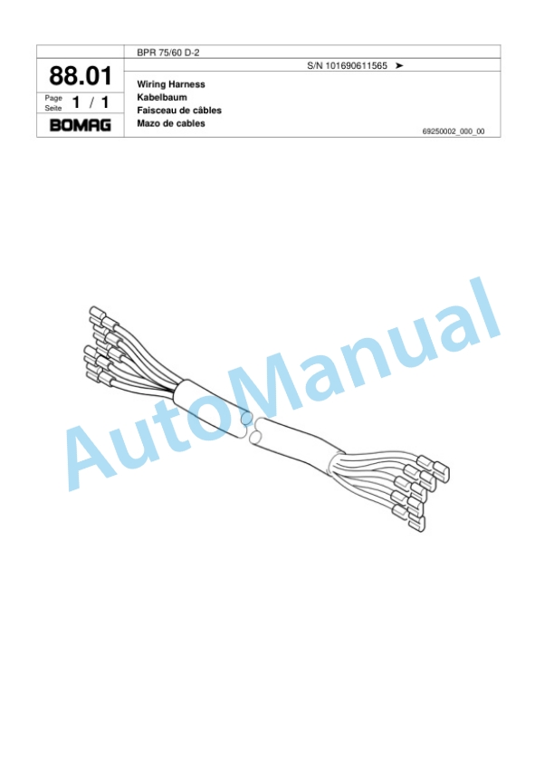 Bomag BPR 75-60 D-2 Vibratory Plate Compactor Spare Parts Catalogue 00817444-5