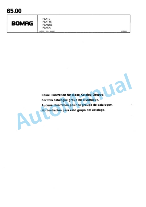 Bomag BPR 75-60 D, BPR 80-60 D Vibratory Plate Compactor Spare Parts Catalogue 00813403-4