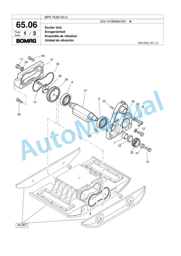 Bomag BPR 75-60 HD-3 Vibratory Plate Compactor Spare Parts Catalogue 00817448-4