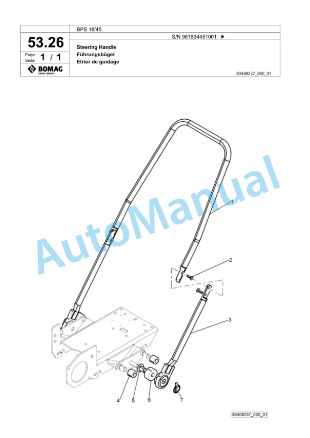 Bomag BPS 18-45 Vibratory Plate Compactor Spare Parts Catalogue 00825473-2
