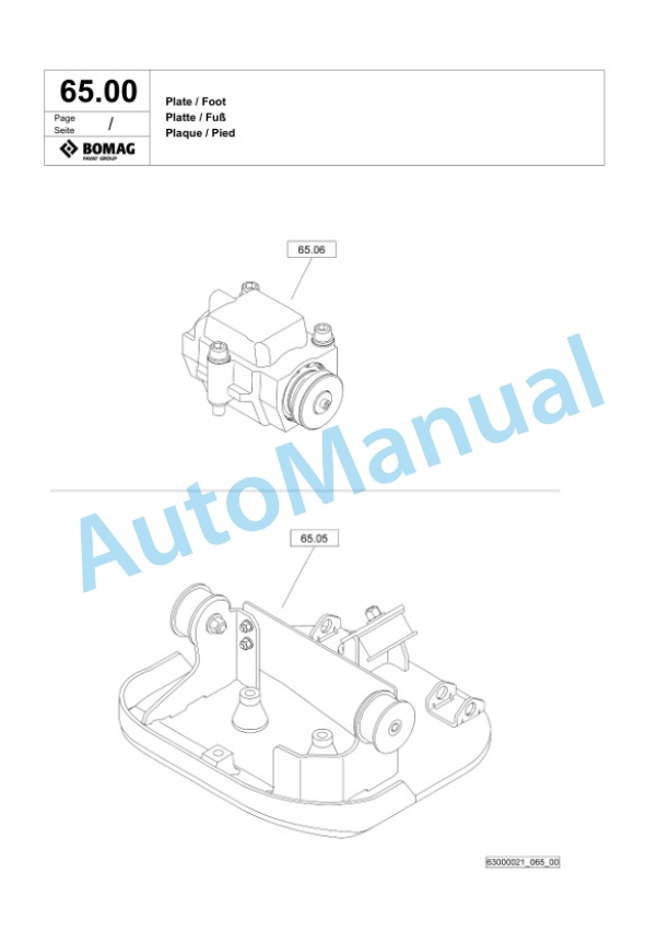 Bomag BR 90 Vibratory Plate Compactor Spare Parts Catalogue 00826507-3