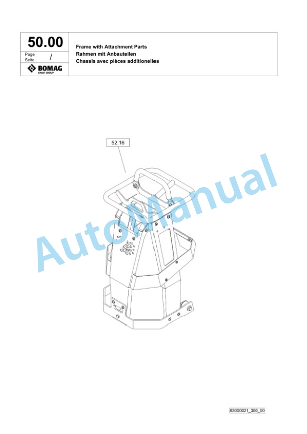 Bomag BR 95 Vibratory Plate Compactor Spare Parts Catalogue 00826613-2