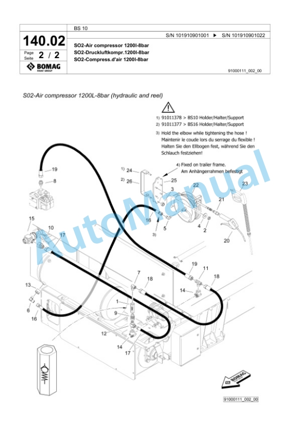 Bomag BS 10 Tractor-Towed Spreader Spare Parts Catalogue 00826297-3
