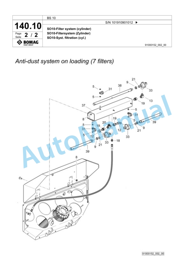 Bomag BS 10 Tractor-Towed Spreader Spare Parts Catalogue 00826297-5