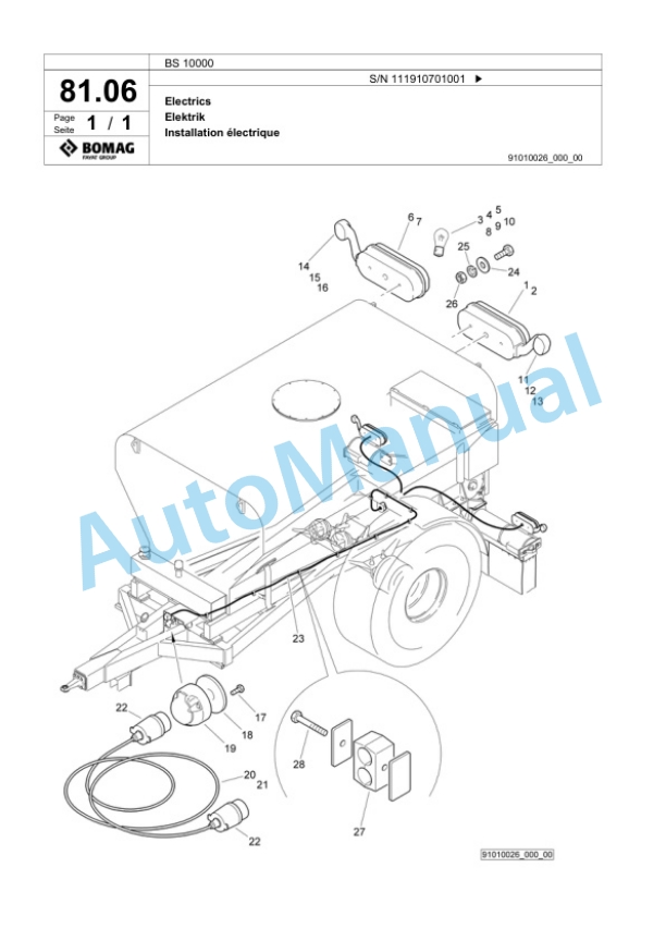 Bomag BS 10000 Tractor-Towed Spreader Spare Parts Catalogue 00818787-4
