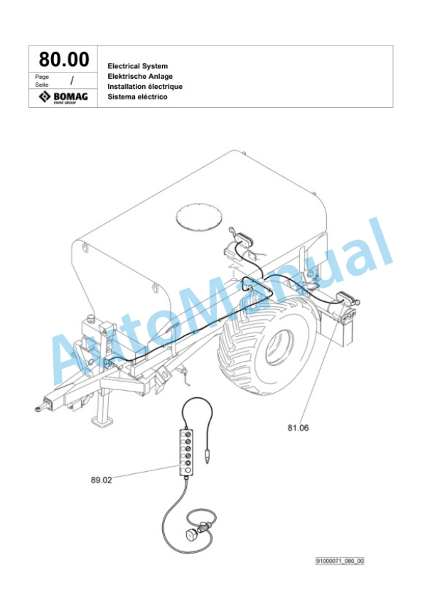 Bomag BS 12000 Tractor-Towed Spreader Spare Parts Catalogue 00818789-4
