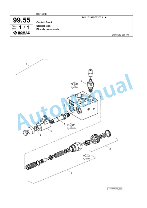 Bomag BS 12000 Tractor-Towed Spreader Spare Parts Catalogue 00824977-4