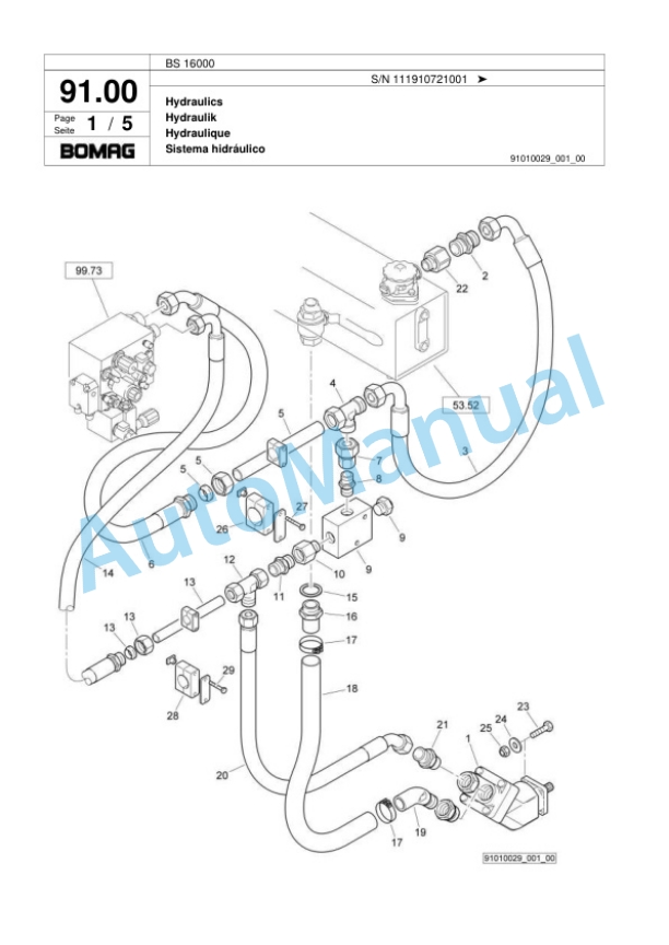 Bomag BS 16000 Tractor-Towed Spreader Spare Parts Catalogue 00818791-5