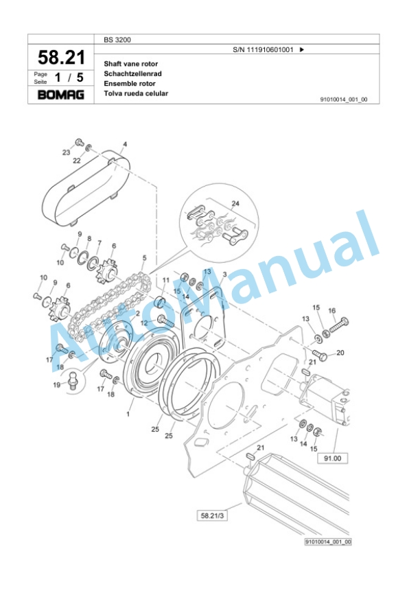 Bomag BS 3200 Front Spreader Spare Parts Catalogue 00818793-2