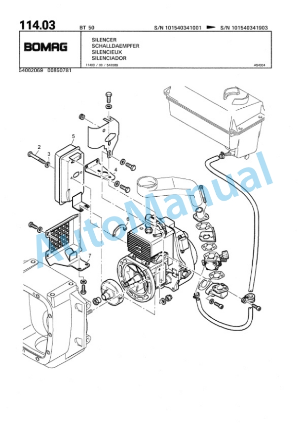 Bomag BT 50 Vibratory Tamper Spare Parts Catalogue 00813205-5