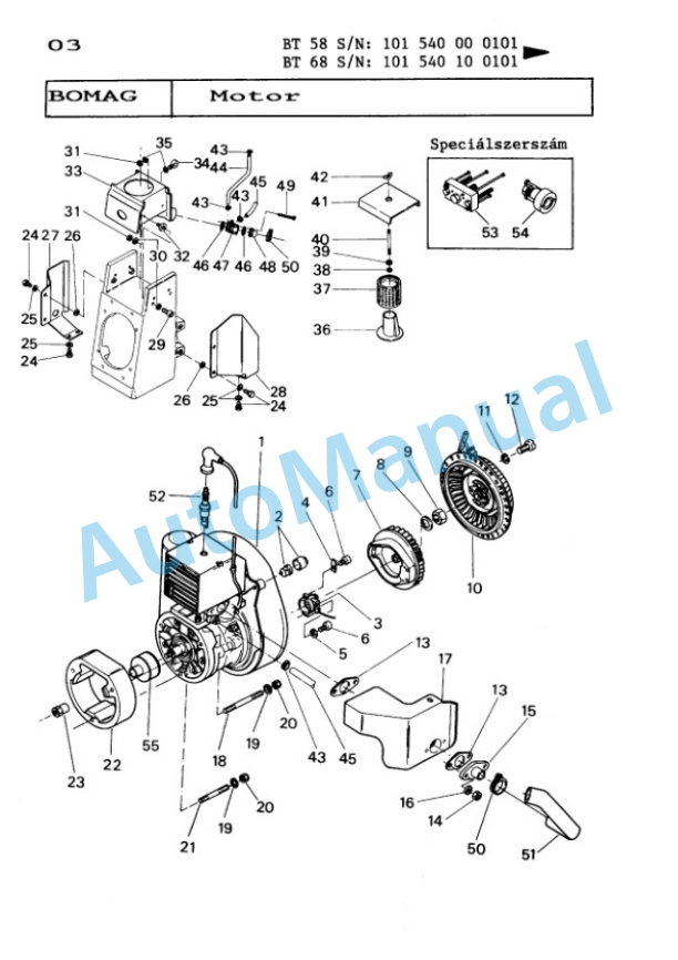 Bomag BT 58, BT 68 Vibratory Tamper Spare Parts Catalogue 00813215 GE-3