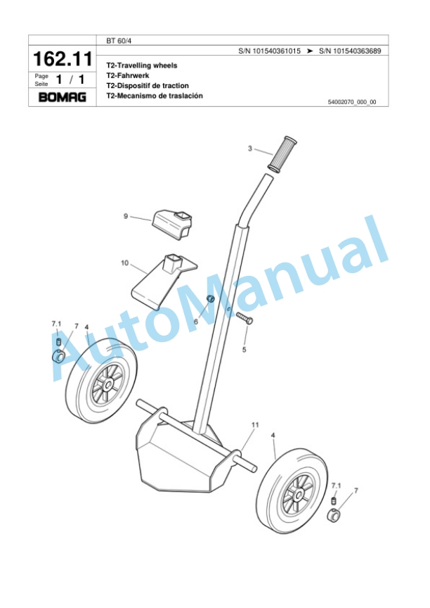 Bomag BT 60-4 Vibratory Tamper Spare Parts Catalogue 00817456-5