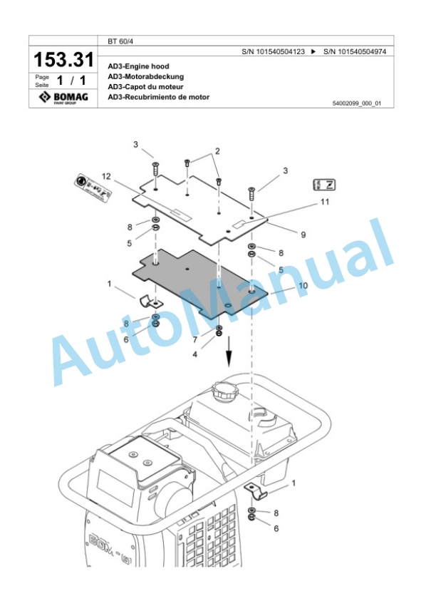Bomag BT 60-4 Vibratory Tamper Spare Parts Catalogue 00818197-4