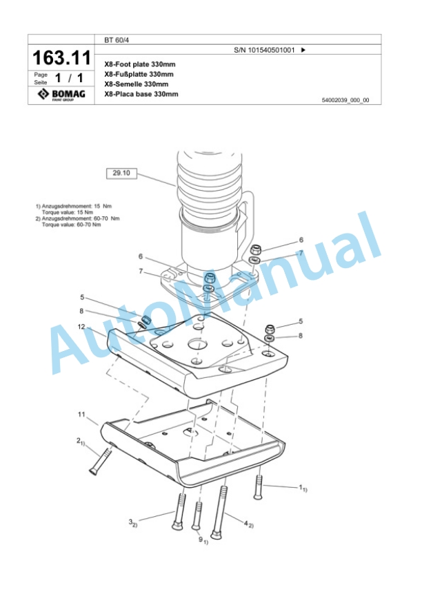 Bomag BT 60-4 Vibratory Tamper Spare Parts Catalogue 00818197-5