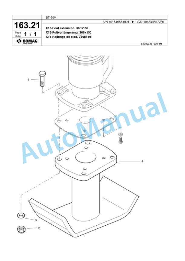 Bomag BT 60-4 Vibratory Tamper Spare Parts Catalogue 00818737-5